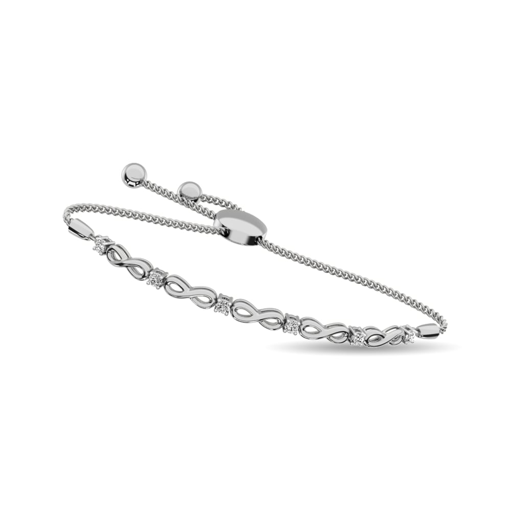 Diamond Infinity Bracelet 1/50 Ct.tw in Sterling Silver