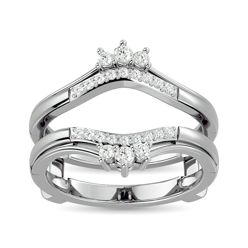 Diamond Guard Ring 1/4 Ct.tw in 10K White Gold