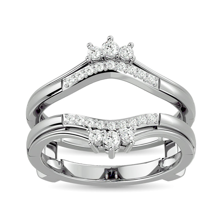 Diamond Guard Ring 1/4 Ct.tw in 10K White Gold