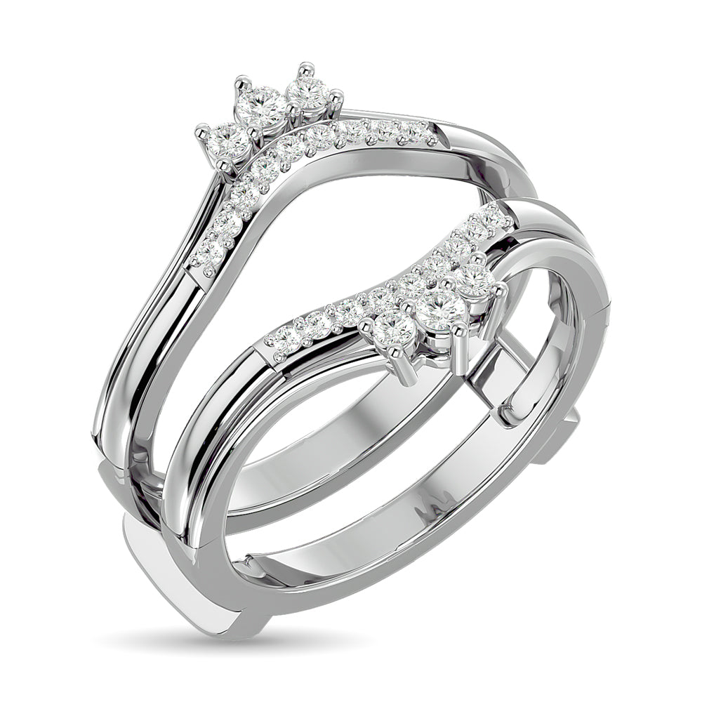Diamond Guard Ring 1/4 Ct.tw in 10K White Gold