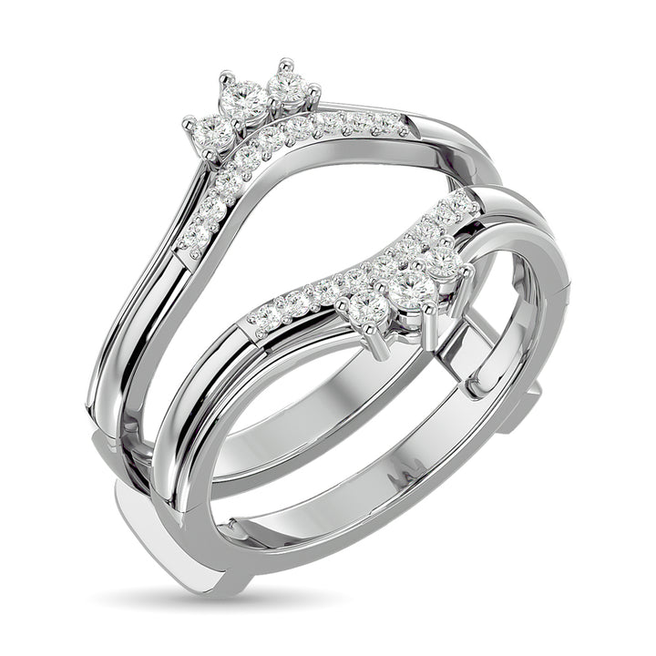 Diamond Guard Ring 1/4 Ct.tw in 10K White Gold