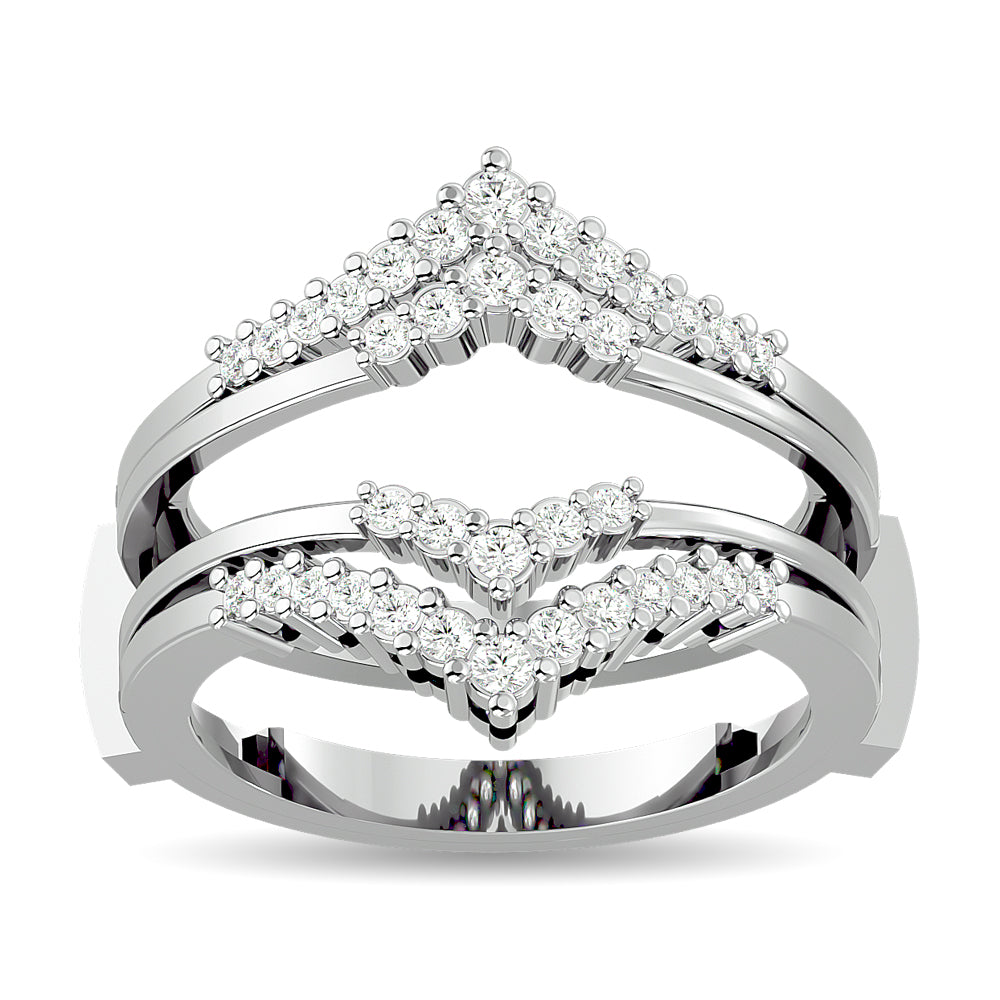 Diamond 1/3 Ct.tw Round Cut Guard Ring  in 10K White Gold