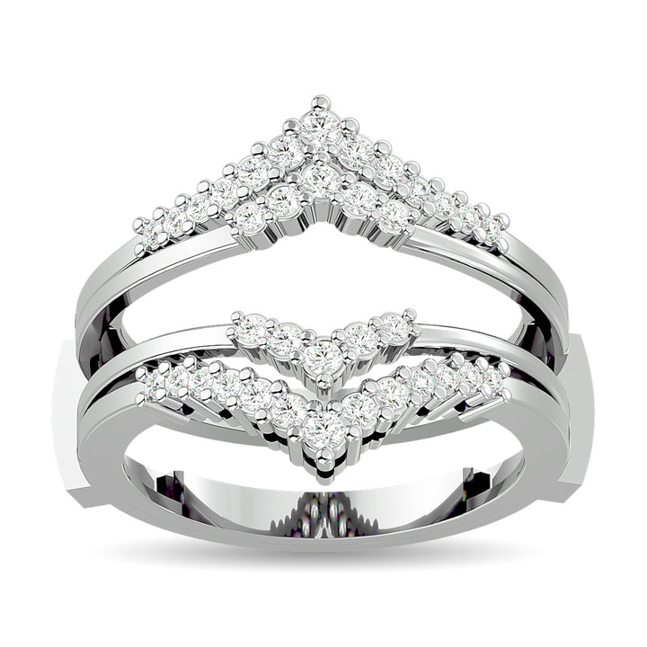 Diamond 1/3 Ct.tw Round Cut Guard Ring  in 10K White Gold