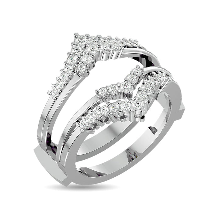 Diamond 1/3 Ct.tw Round Cut Guard Ring  in 10K White Gold