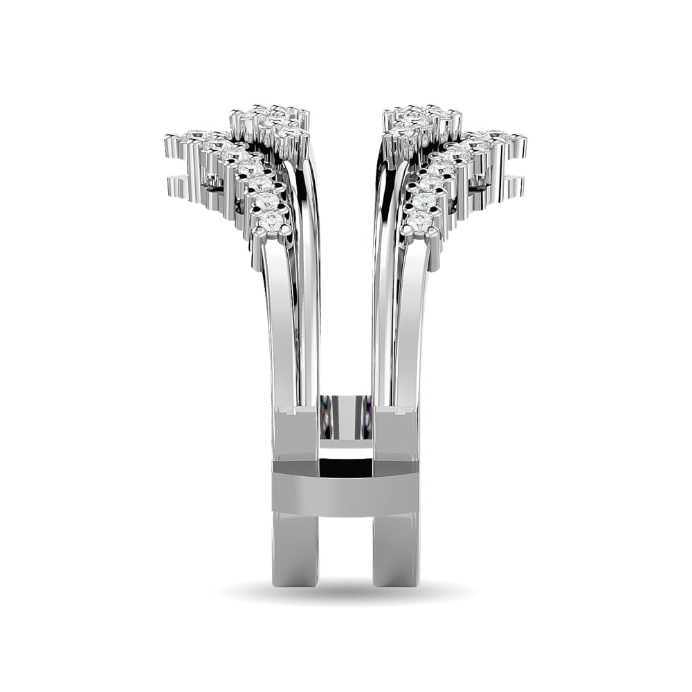 Diamond 1/3 Ct.tw Round Cut Guard Ring  in 10K White Gold