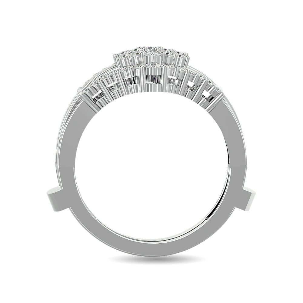 Diamond 1/3 Ct.tw Round Cut Guard Ring  in 10K White Gold