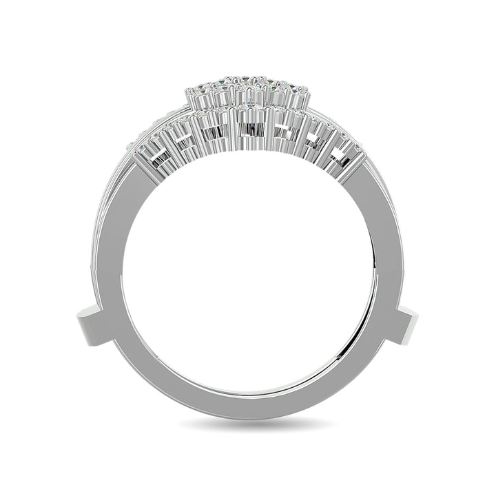Diamond 1/3 Ct.tw Round Cut Guard Ring  in 10K White Gold