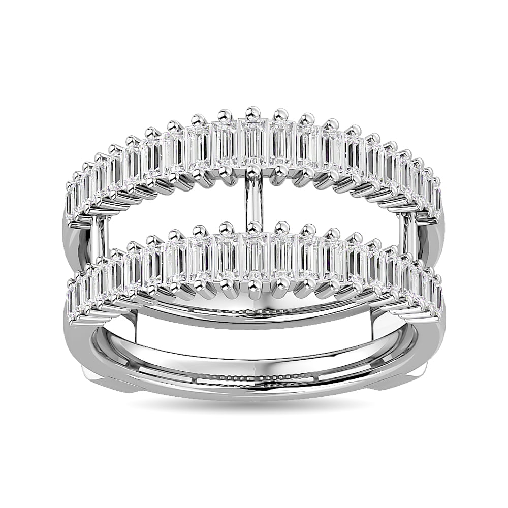 Diamond Guard Ring 5/8 Ct.tw in 14K White Gold