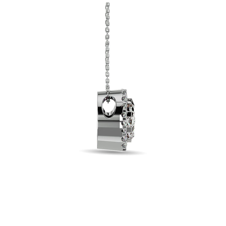 Diamond 1/2 Ct.tw Oval Shape Cluster Pendant  in 14K White Gold