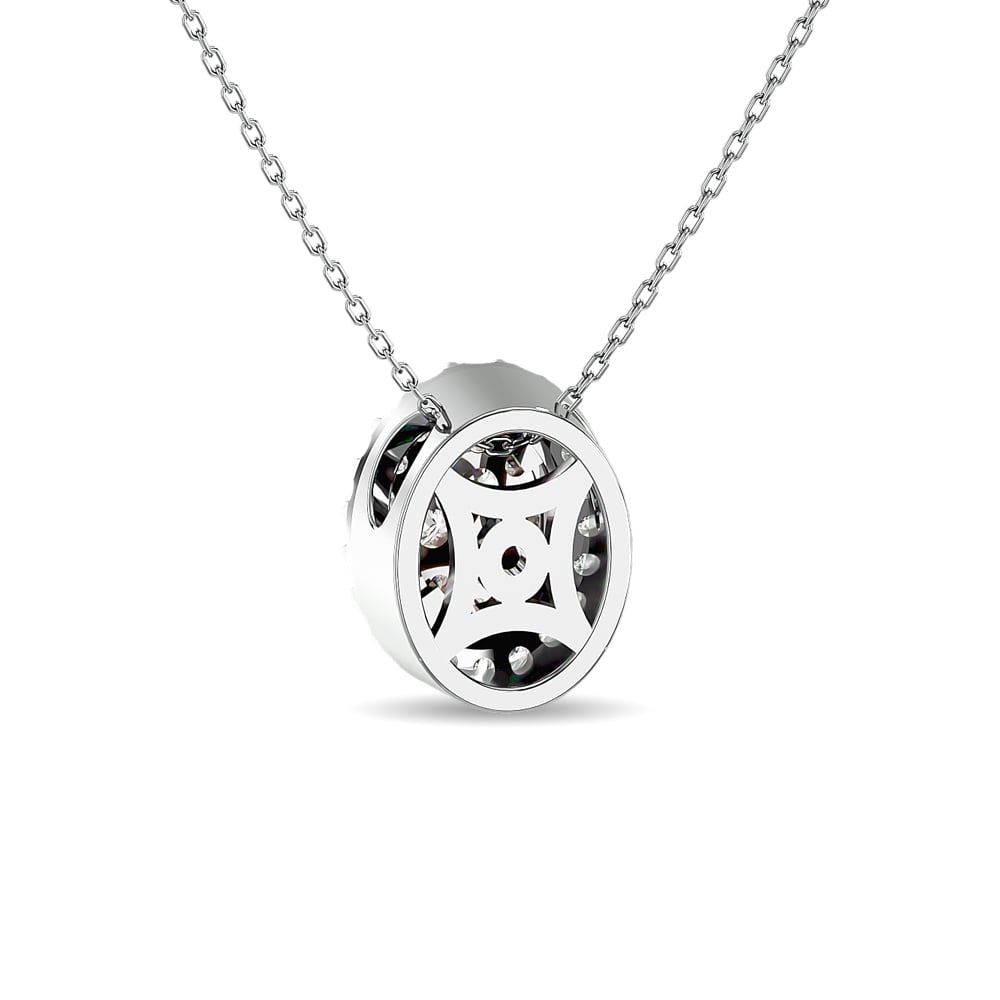 Diamond 1/2 Ct.tw Oval Shape Cluster Pendant  in 14K White Gold