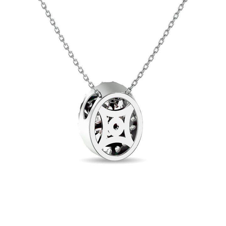 Diamond 1/2 Ct.tw Oval Shape Cluster Pendant  in 14K White Gold