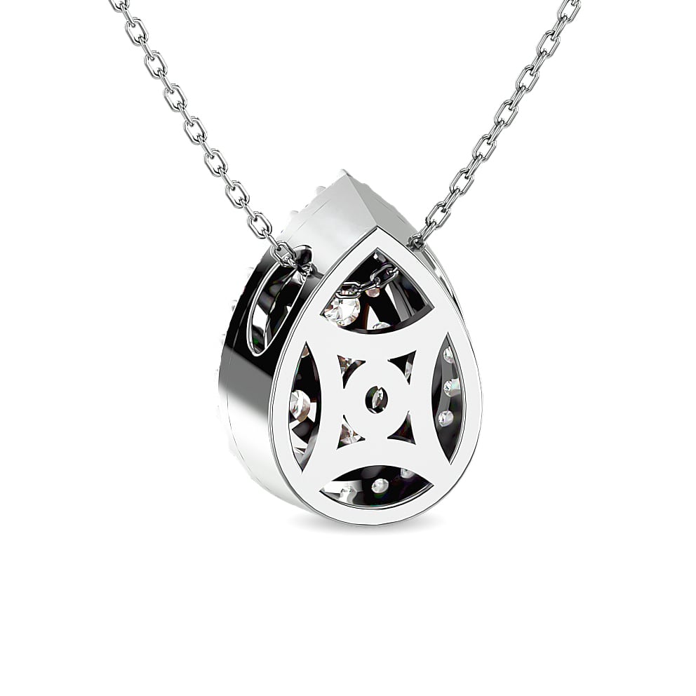 Diamond 1/2 Ct.tw Pear Shape Fashion Pendant in 14K White Gold
