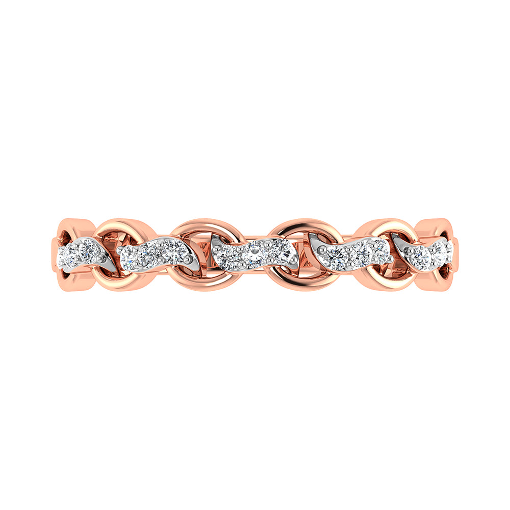 10K Rose Gold 1/10 Ct.Tw. Diamond Fashion Ring