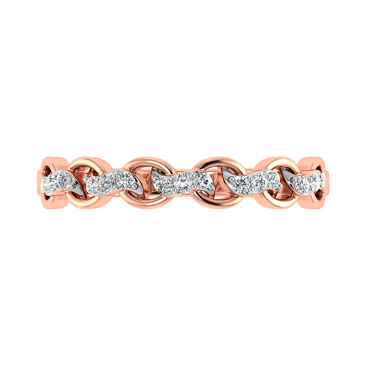 10K Rose Gold 1/10 Ct.Tw. Diamond Fashion Ring