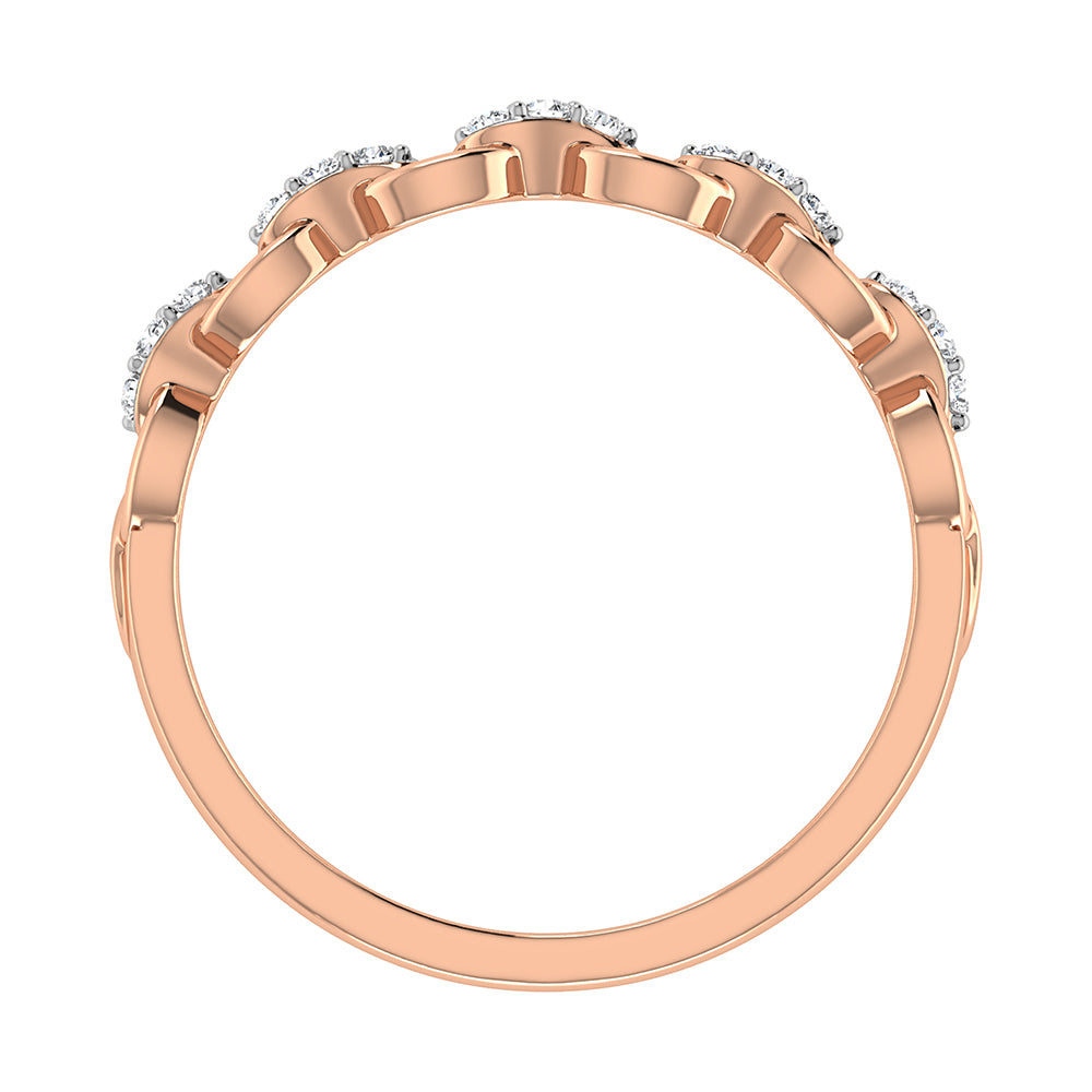 10K Rose Gold 1/10 Ct.Tw. Diamond Fashion Ring