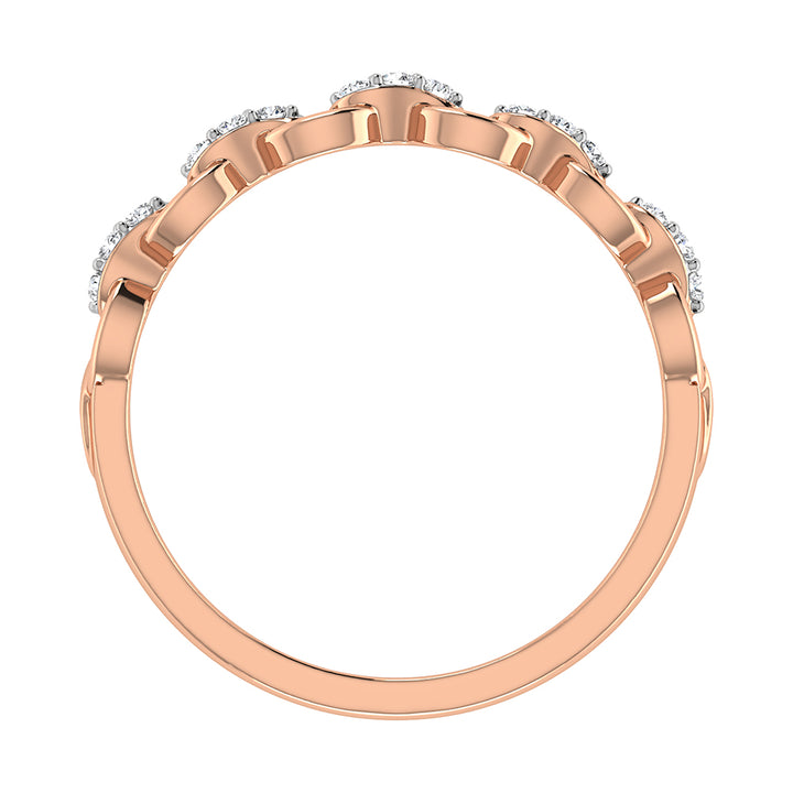 10K Rose Gold 1/10 Ct.Tw. Diamond Fashion Ring