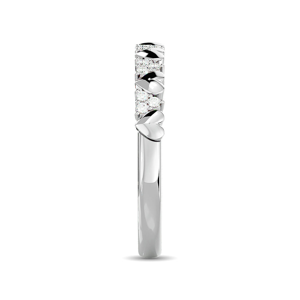 Diamond 1/10 Ct.tw Heart Stackable Ring in 10K White Gold