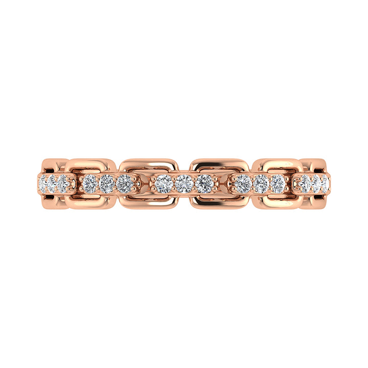 10K Rose Gold 1/10 Ct.Tw. Diamond Ladies Band