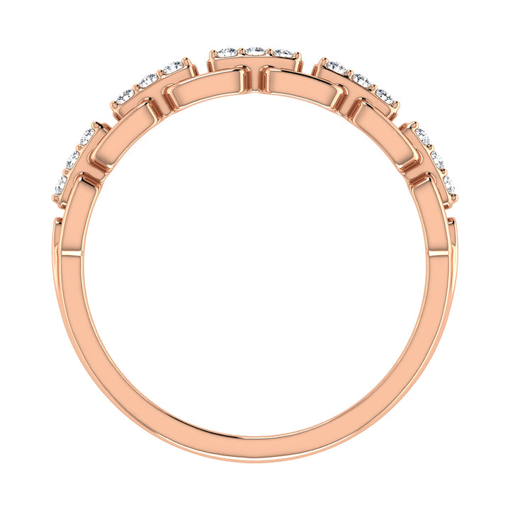 10K Rose Gold 1/10 Ct.Tw. Diamond Ladies Band