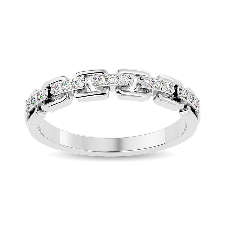 Diamond 1/10 Ct.tw Ladies band in 10K White Gold