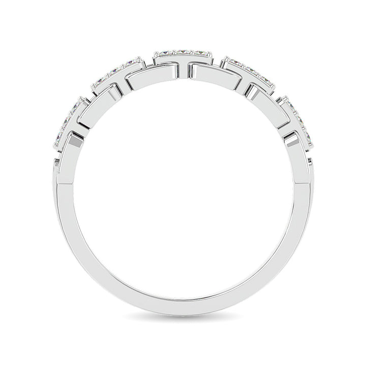 Diamond 1/10 Ct.tw Ladies band in 10K White Gold