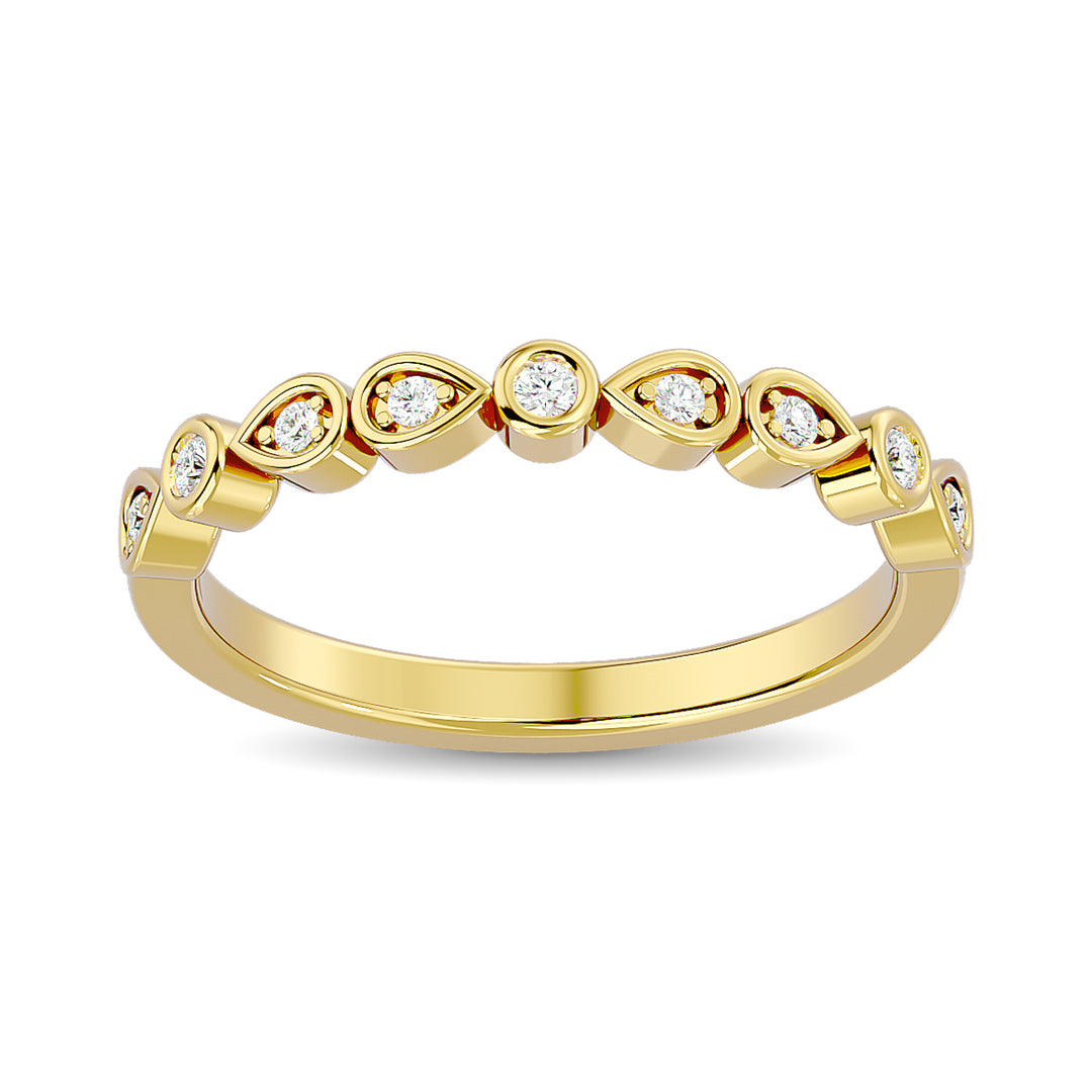 Diamond 1/10 Ct.tw Stackable band in 10K Yellow Gold