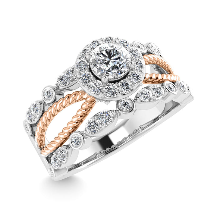 14K White Gold 3/4 Ct.Tw. Diamond Engagement Ring