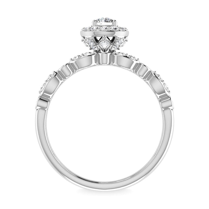 14K White Gold 3/4 Ct.Tw. Diamond Engagement Ring