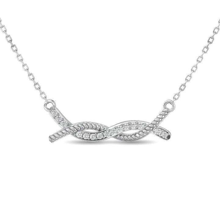 Diamond Round Cut  Fashion Necklace 1/6 Ct.tw in 10K White Gold
