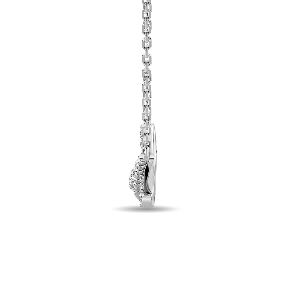 Diamond Round Cut  Fashion Necklace 1/6 Ct.tw in 10K White Gold