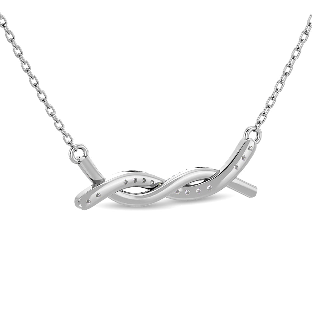 Diamond Round Cut  Fashion Necklace 1/6 Ct.tw in 10K White Gold