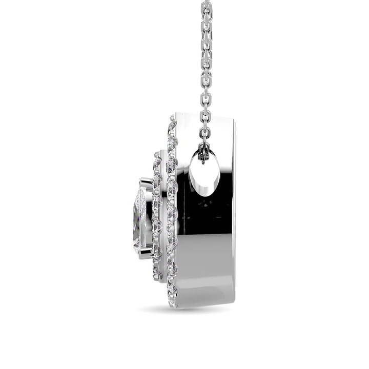 Diamond Pear Cut Double Halo Pendant 3/8 Ct.tw in 14K White Gold