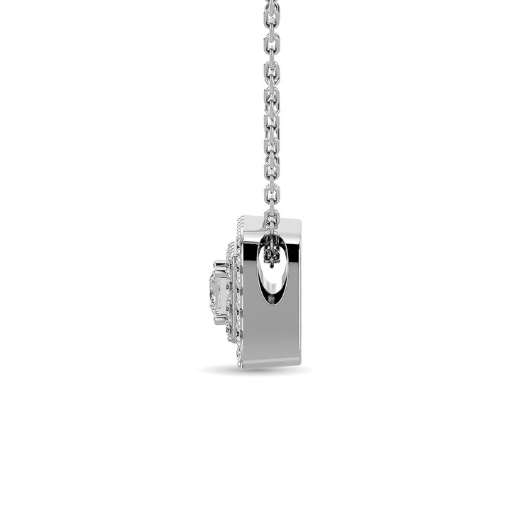 Diamond Princess Cut Double Halo Pendant 3/8 Ct.tw in 14K White Gold