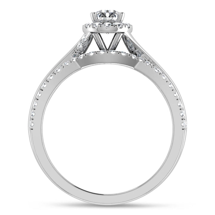 Diamond 5/8 Ct.Tw. Pear Cut Bridal Ring in 14K White Gold