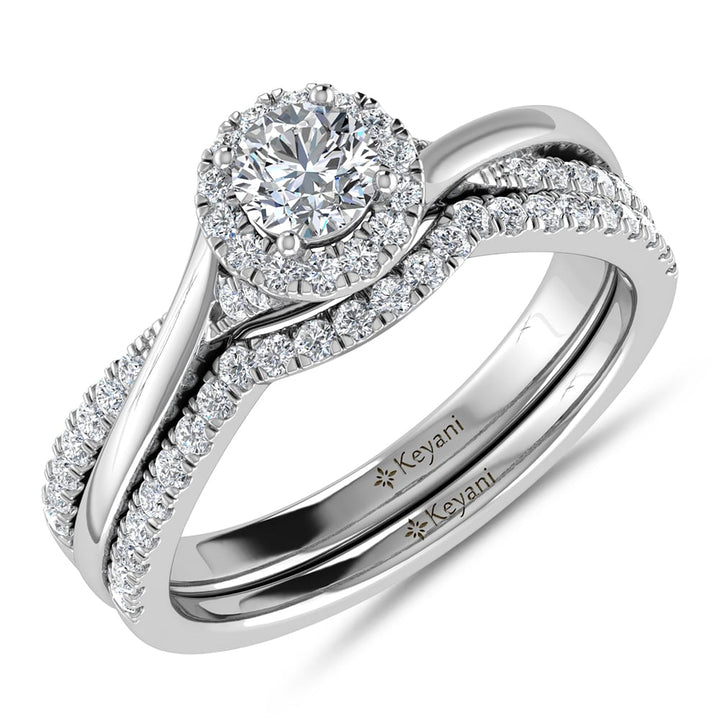 Diamond 5/8 Ct.Tw. Round Cut Bridal Ring in 14K White Gold