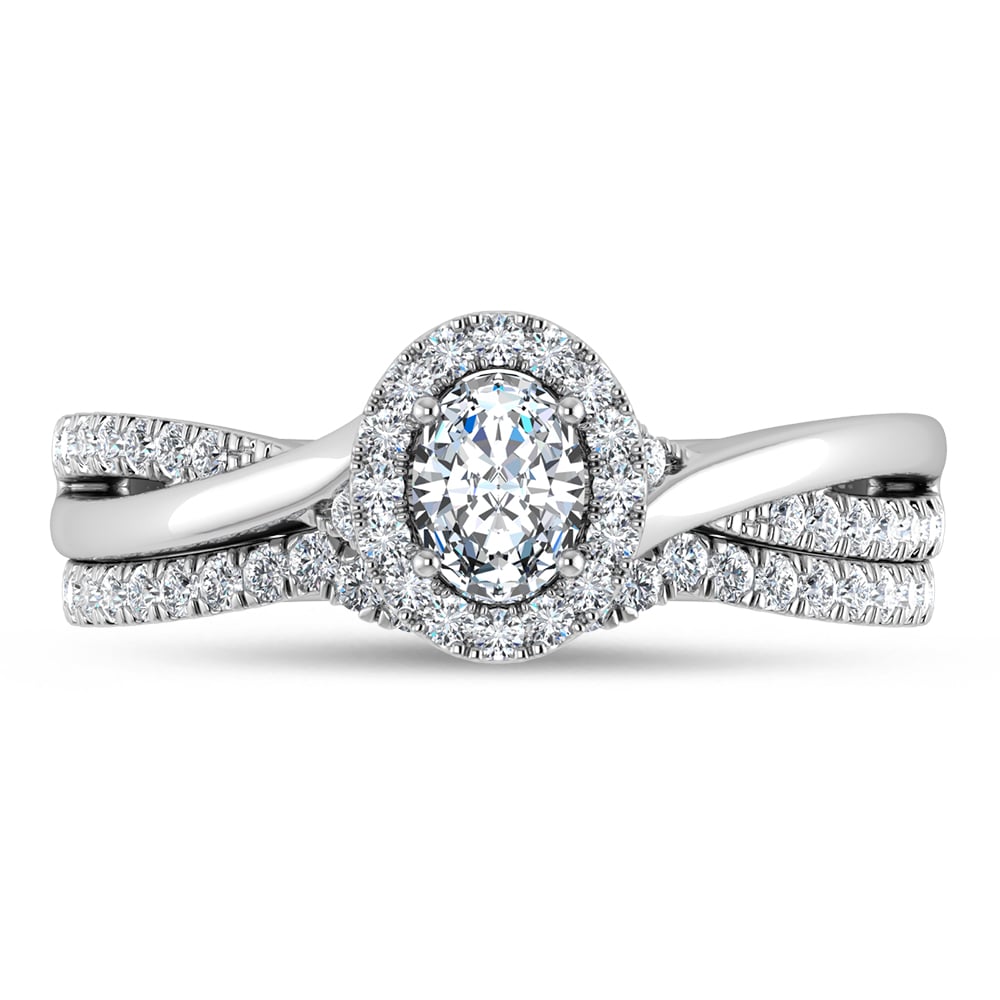 Diamond 5/8 Ct.Tw. Oval Cut Bridal Ring in 14K White Gold