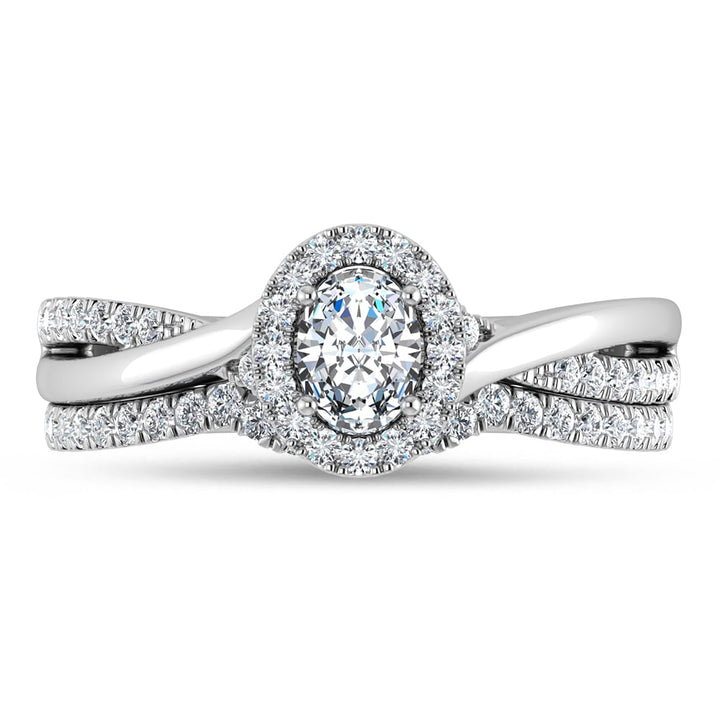 Diamond 5/8 Ct.Tw. Oval Cut Bridal Ring in 14K White Gold