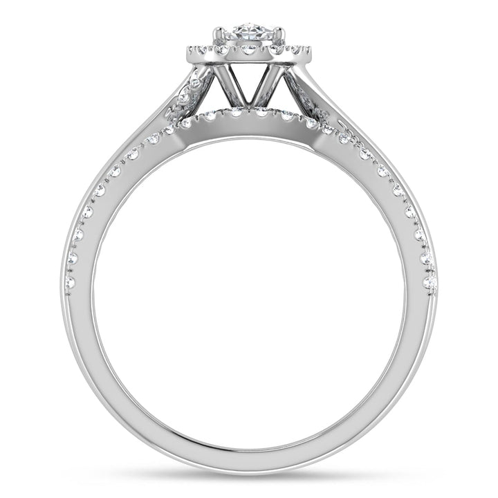 Diamond 5/8 Ct.Tw. Oval Cut Bridal Ring in 14K White Gold