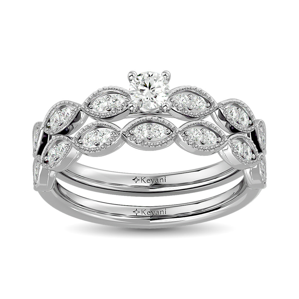 Diamond 1 Ct.Tw. Bridal Ring in 14K White Gold