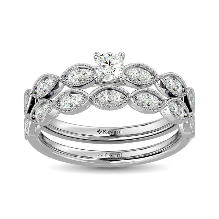 Diamond 1 Ct.Tw. Bridal Ring in 14K White Gold