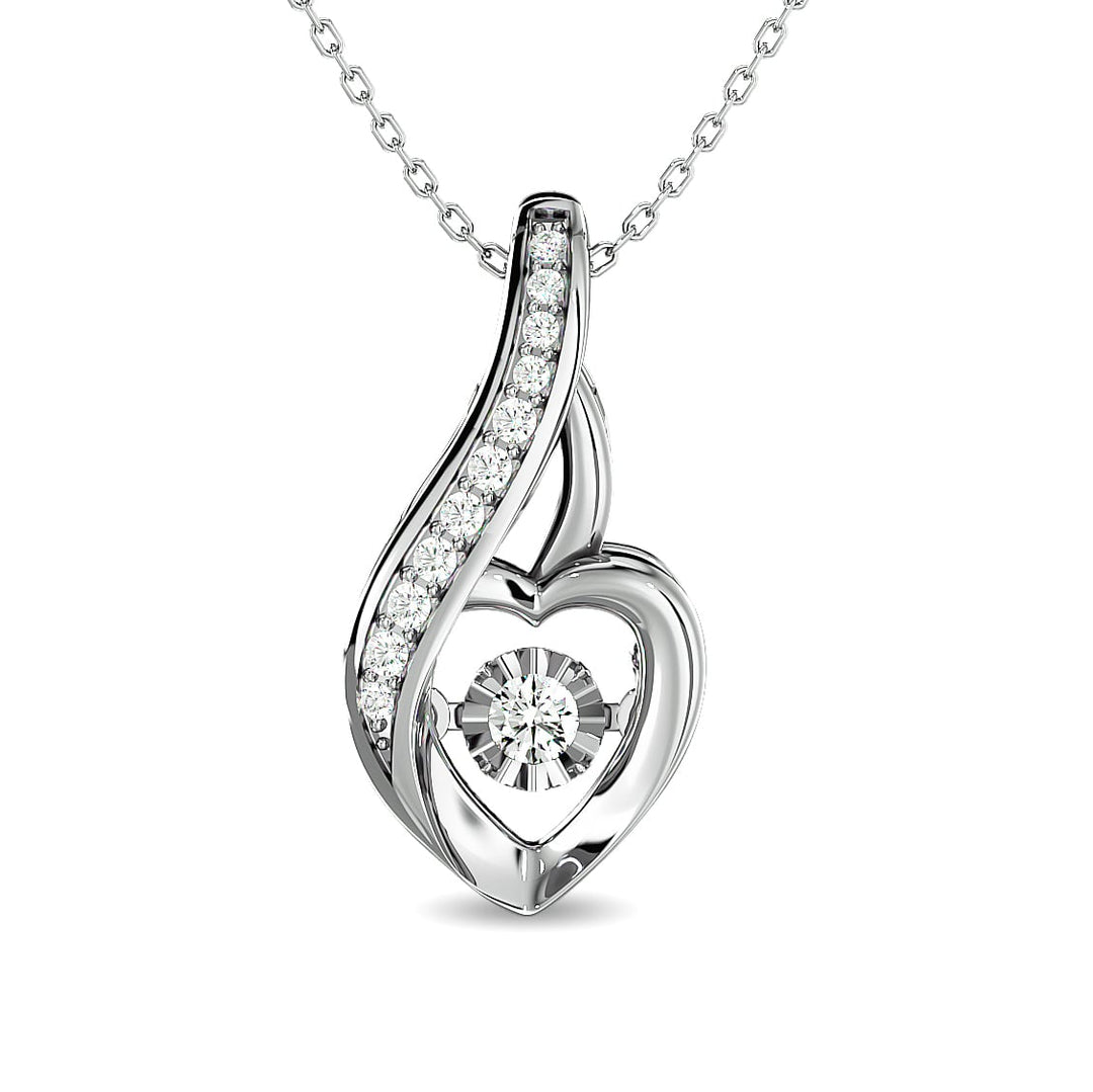 Diamond 1/8 Ct.tw Heart Pendant  in 10K White Gold