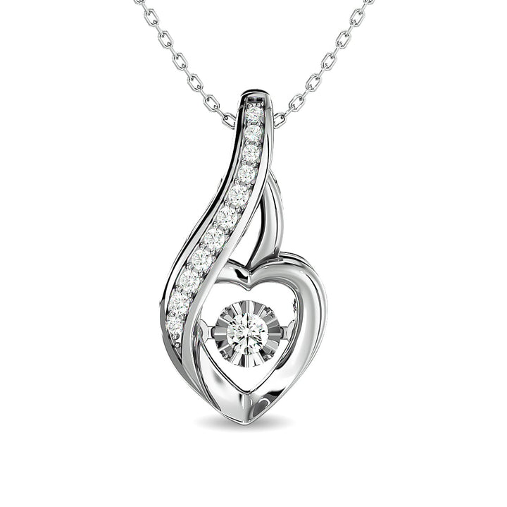 Diamond 1/8 Ct.tw Heart Pendant  in 10K White Gold