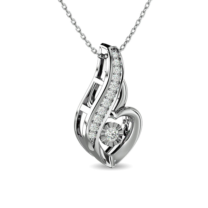 Diamond 1/8 Ct.tw Heart Pendant  in 10K White Gold