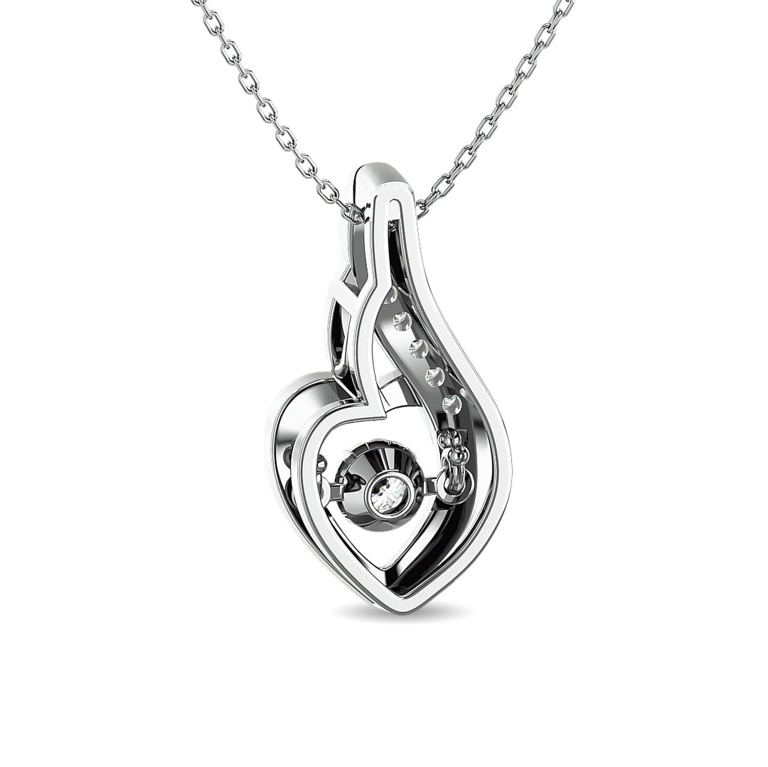 Diamond 1/8 Ct.tw Heart Pendant  in 10K White Gold