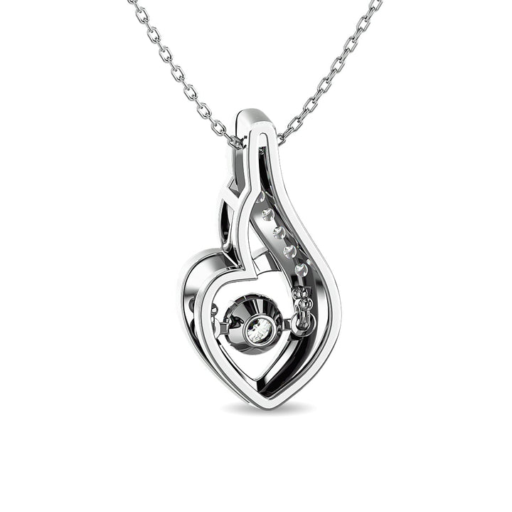 Diamond 1/8 Ct.tw Heart Pendant  in 10K White Gold