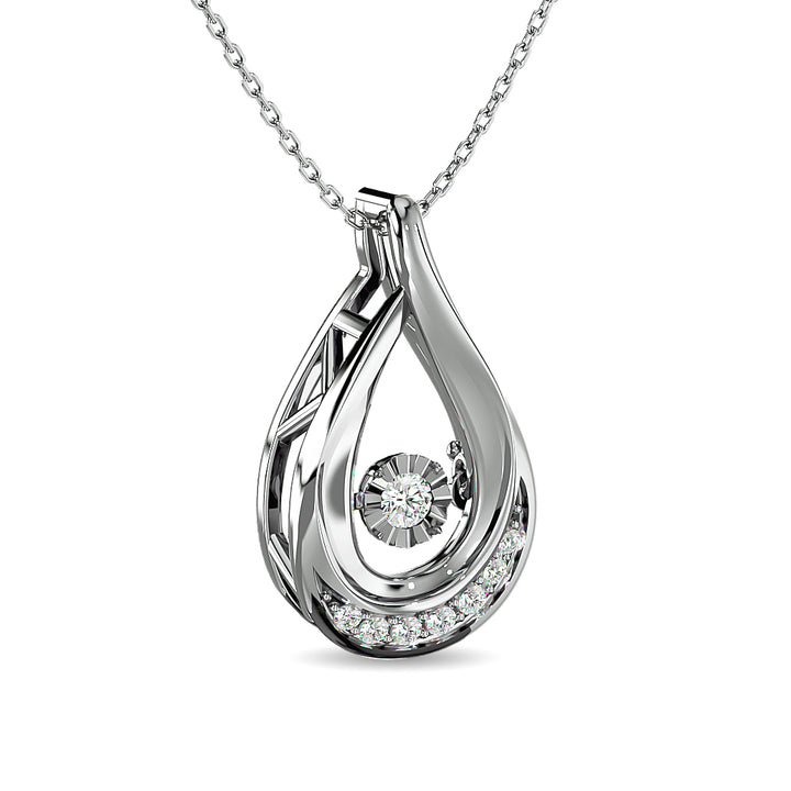 Diamond 1/10 Ct.tw Fashion Pendant  in 10K White Gold
