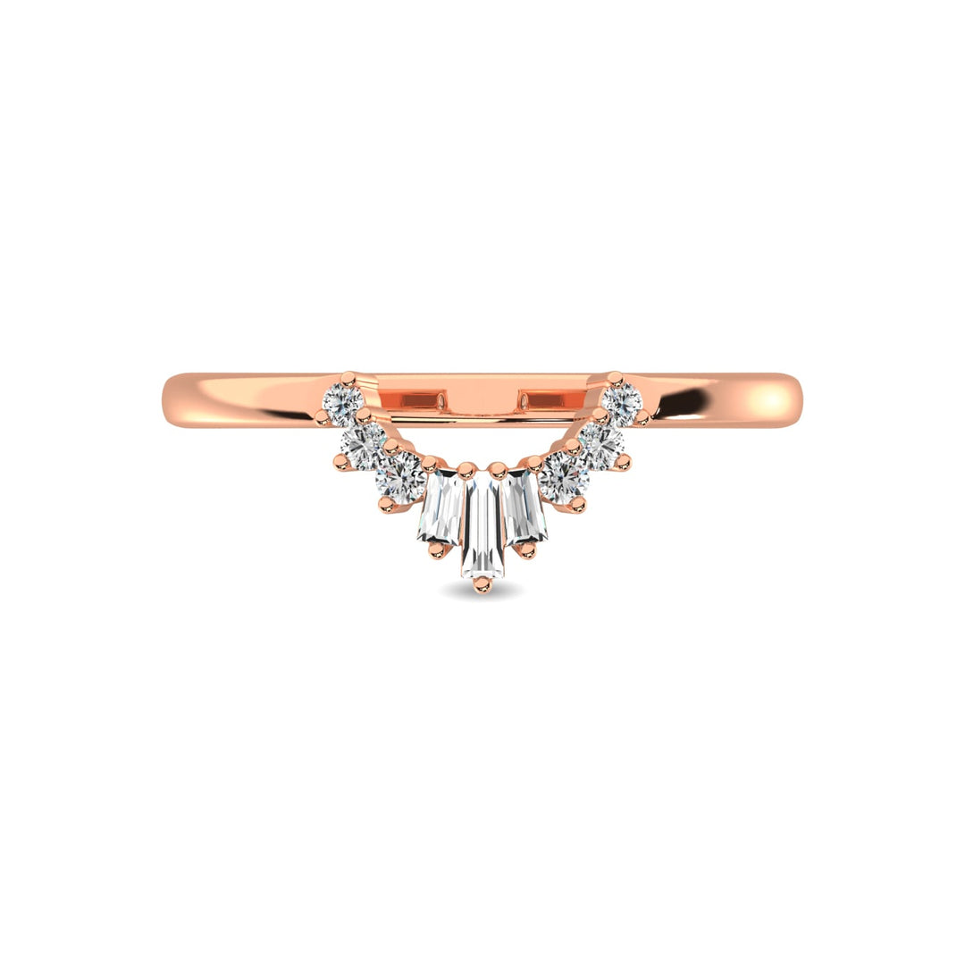 Diamond 1/6 Ct.tw Round and Baguette Fashion Ring  in 10K Rose Gold