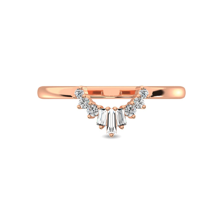 Diamond 1/6 Ct.tw Round and Baguette Fashion Ring  in 10K Rose Gold