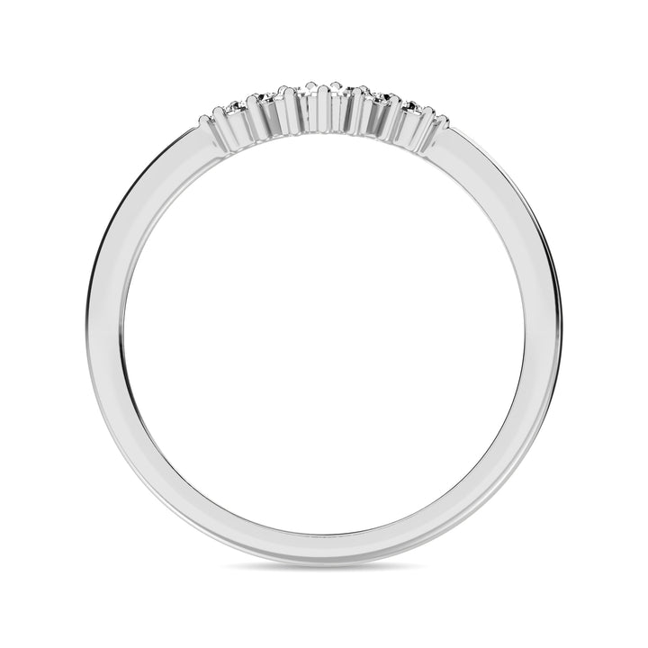 Diamond 1/6 Ct.tw Round and Baguette Fashion Ring  in 10K White Gold