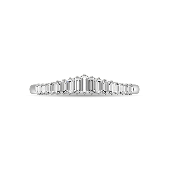 Diamond 1/5 Ct.tw Round and Baguette Anniversary Ring  in 10K White Gold